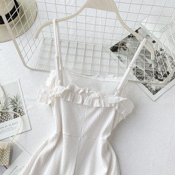 Rochie de dama cu bretele in alb