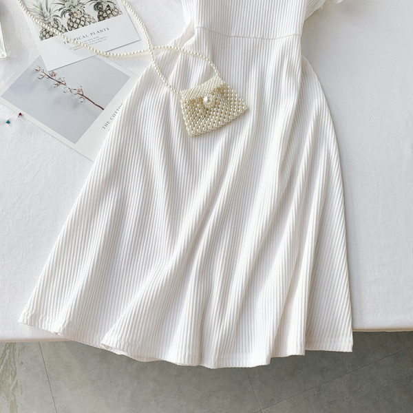 Rochie de dama cu bretele in alb