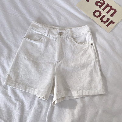 Pantaloni scurți de damă cu talie înaltă în negru, roșu și alb