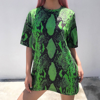 Tricou de dama modern model larg in culoarea verde