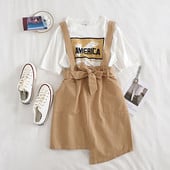 Fusta dama model nou cu bretele - model asimetric in mai multe culori