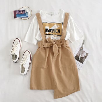 Fusta dama model nou cu bretele - model asimetric in mai multe culori