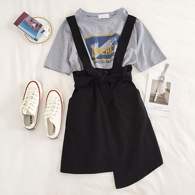 Fusta dama model nou cu bretele - model asimetric in mai multe culori