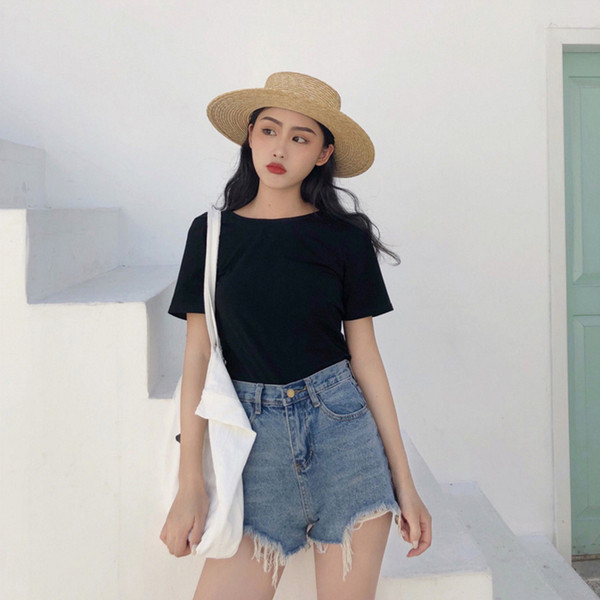 Tricou de dama modern cu panglica pe spate in alb-negru