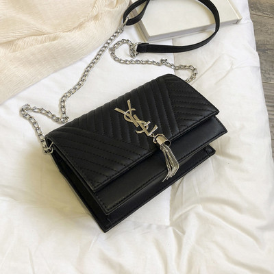 Geanta de dama eleganta cu maner lung si decor metalic