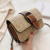 Geanta dama tricotata cu catarama in trei culori