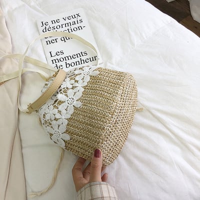 NOU geanta dama tricotata cu dantela - doua modele