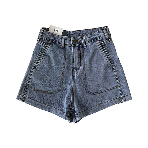 Pantaloni scurți casual de damă din denim cu buzunare