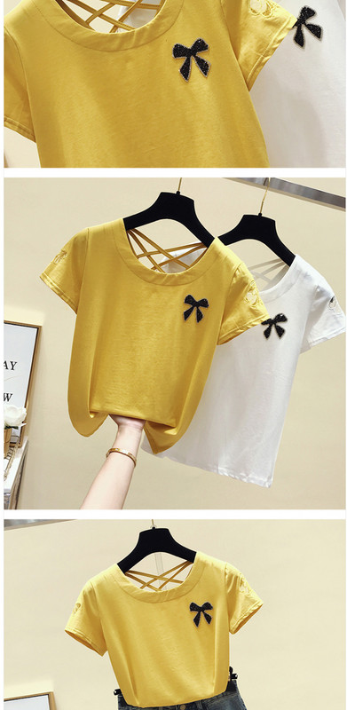 Női alkalmi póló kövekkel és hímzéssel, két színben