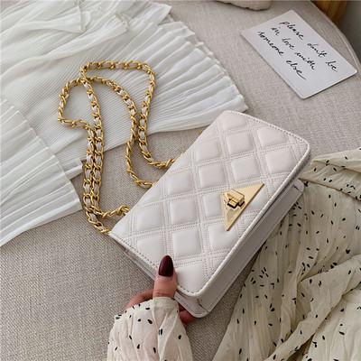 Geanta de dama dreptunghiulara cu inchidere metalica