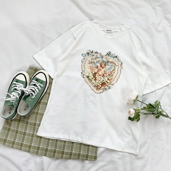 Modern női póló fehér rátéttel