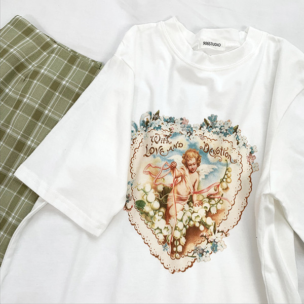 Modern női póló fehér rátéttel