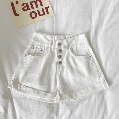 Pantaloni scurți de damă în alb, negru și albastru