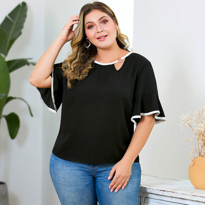 Bluză de damă elegantă cu mâneci 3/4 de culoare neagră