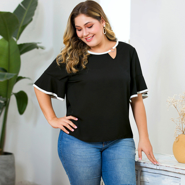 Bluză de damă elegantă cu mâneci 3/4 de culoare neagră