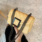 Geanta de dama din piele cu inchidere metalica in mai multe culori