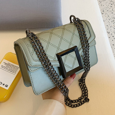 Geanta de dama din piele cu inchidere metalica in mai multe culori