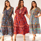 Rochie de damă casual croită, cu decolteu în V și mâneci 3/4