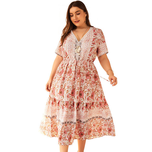 Rochie de damă casual croită, cu decolteu în V și mâneci 3/4