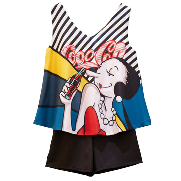 Női szett két részből álló felső + rövidnadrág rátéttel, két színben