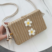 Geanta dama HIT tricotata cu inchidere metalica si decor floral - doua modele