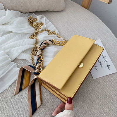 Geanta eleganta de dama cu esarfa in patru culori