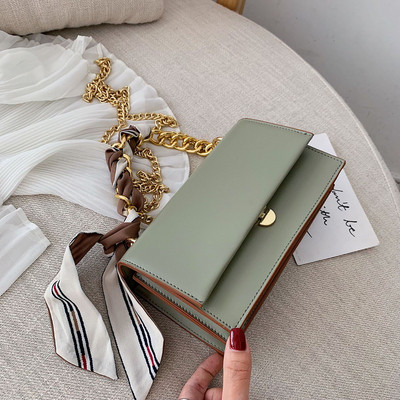 Geanta eleganta de dama cu esarfa in patru culori