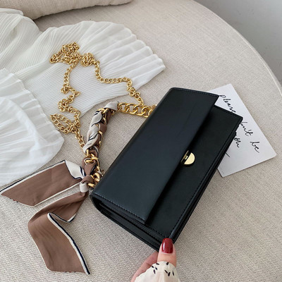 Geanta eleganta de dama cu esarfa in patru culori