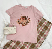 Alkalmi női póló, rátéttel, lila színben