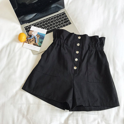 Pantaloni scurti casual dama cu talie elastica in doua culori