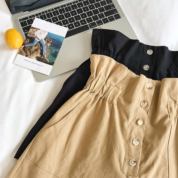 Pantaloni scurti casual dama cu talie elastica in doua culori