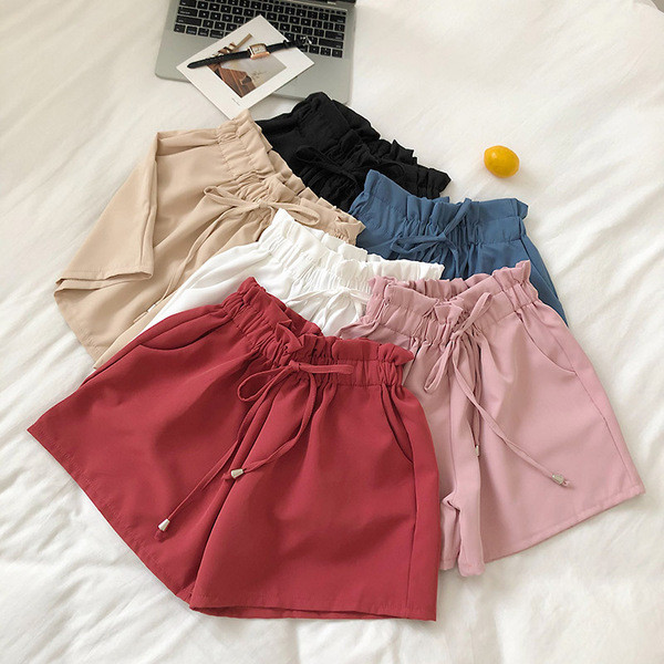 Pantaloni scurți casual de damă cu talie elastică în mai multe culori diferite