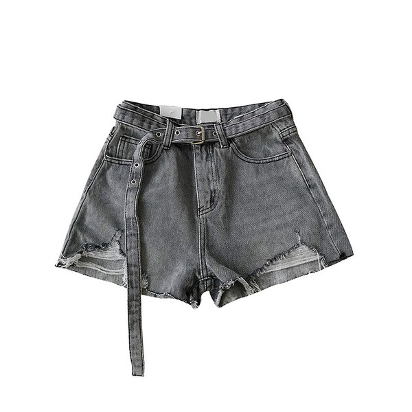 Pantaloni scurți de damă din denim cu curea în două culori