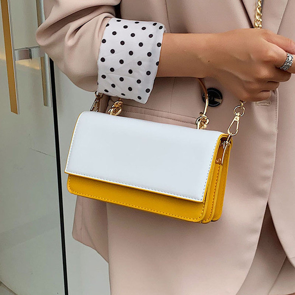 Geanta de dama cu manere metalice in mai multe culori