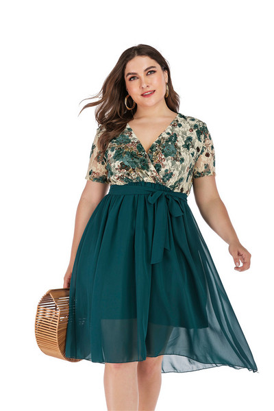 Rochie eleganta de dama cu decolteu in V si tul in mai multe culori