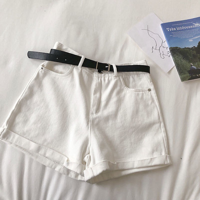 Pantaloni scurți de damă cu talie înaltă în negru, alb și ciclamen