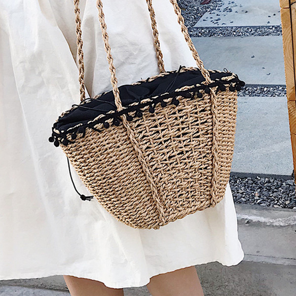 Geanta de dama moderna tricotata cu maner lung