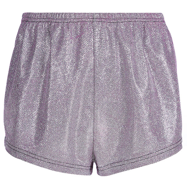 Fényes női rövidnadrág magas derékkal, lila színben