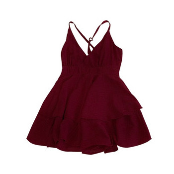 Stílusos női ruha vékony pántokkal és V-nyakkal több színben