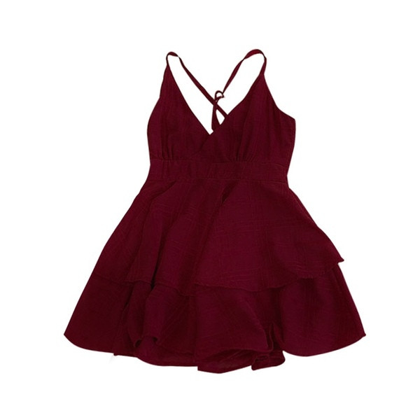 Stílusos női ruha vékony pántokkal és V-nyakkal több színben