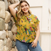 Bluza de dama model nou cu motive florale si cravate