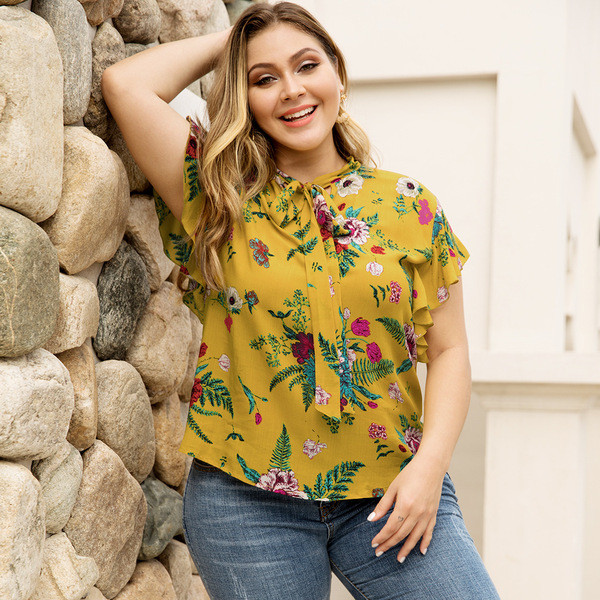 Bluza de dama model nou cu motive florale si cravate