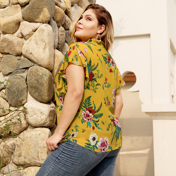 Bluza de dama model nou cu motive florale si cravate