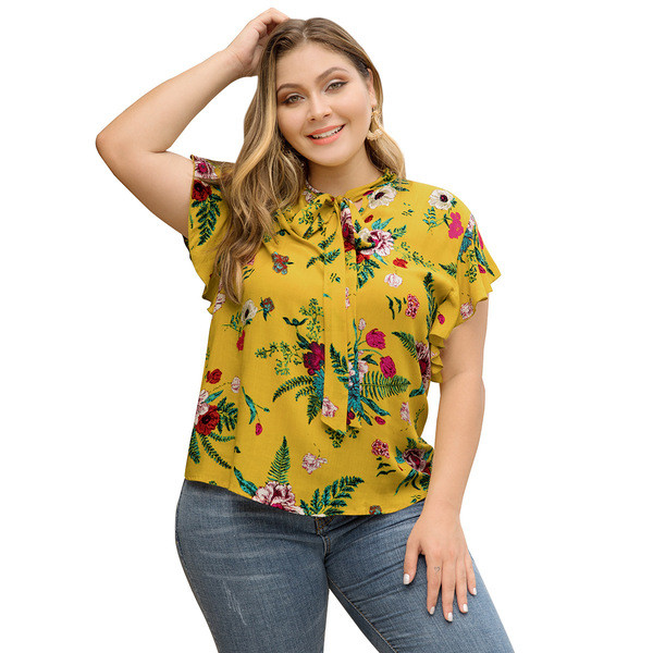 Bluza de dama model nou cu motive florale si cravate