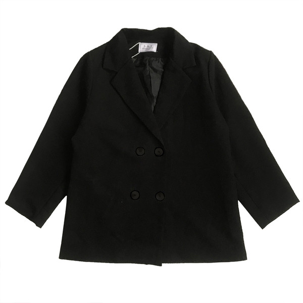 Stílusos női kabát dupla rögzítéssel, fekete-fehér színben