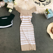 Női modern csíkos ruha több színben