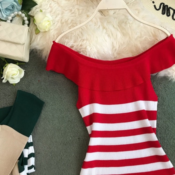 Női modern csíkos ruha több színben