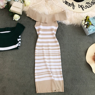 Női modern csíkos ruha több színben