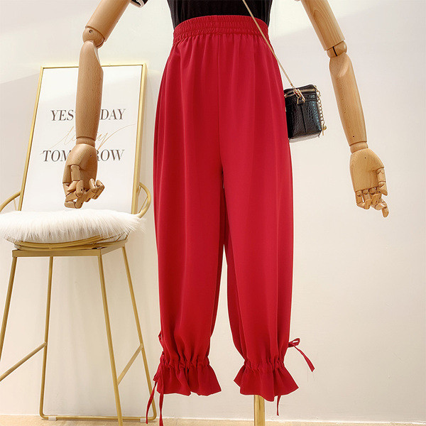 Pantaloni de dama cu talie inalta in trei culori