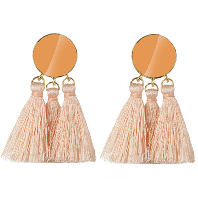 Cercei moderni de dama cu element ciucuri in mai multe culori